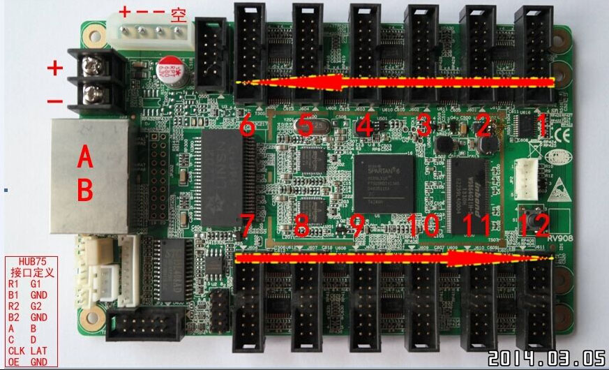 Linsn RV908 LED Display Receiving Card with 16pin Hub75 Interface - Click Image to Close